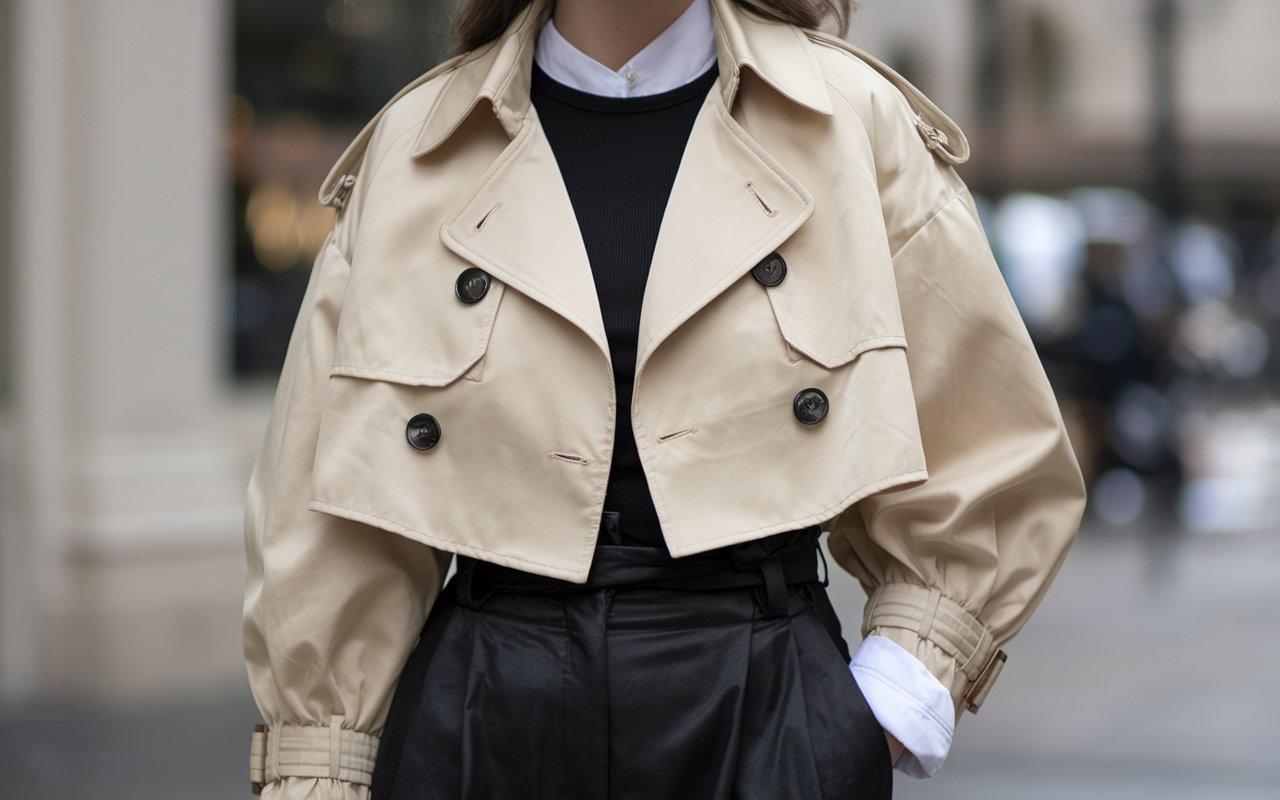 Fleurette Cropped Trench Coat