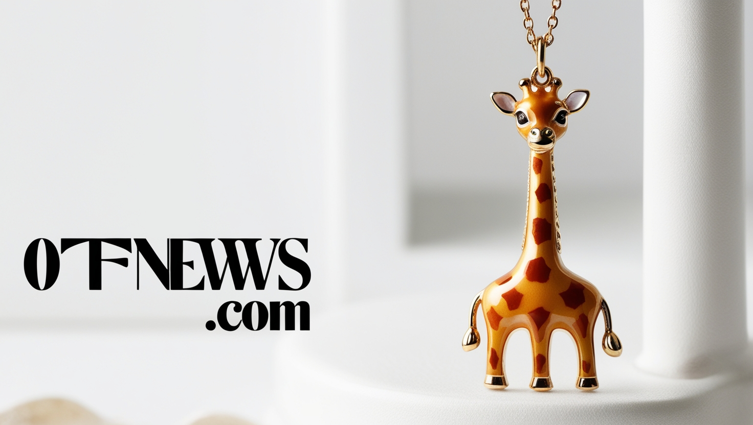 J. Crew Enamel Vintage Giraffe Charm Pendnat Chain