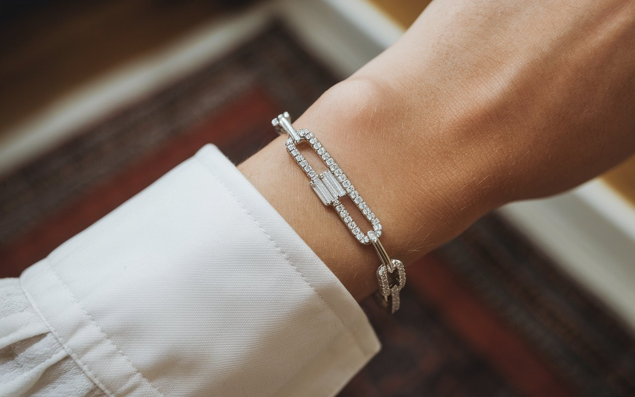 The Seraphina CZ Paperclip Bracelet