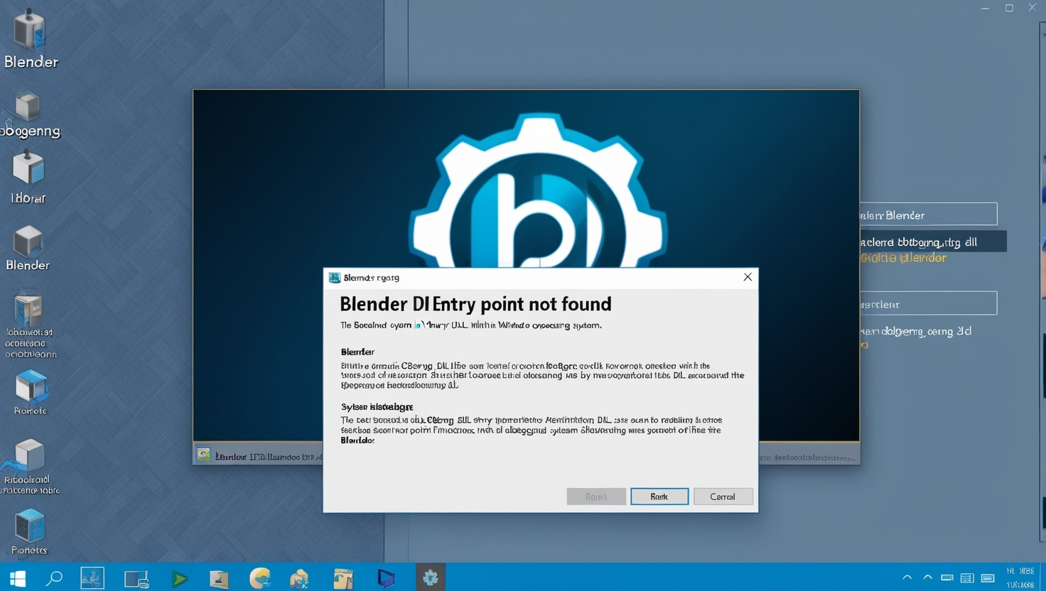 blender dbgeng.dll Entry Point Not Found