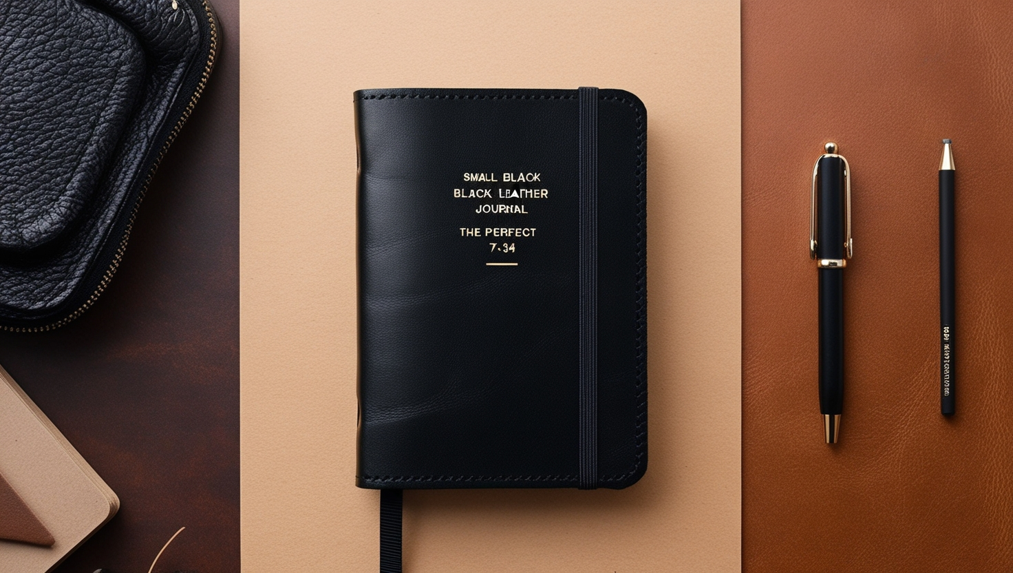 Small Black Leather Journal 7.34